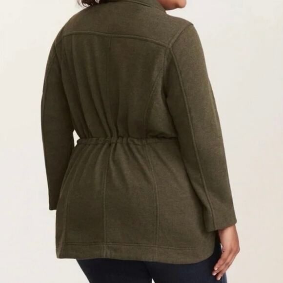 Torrid french terry knit utility zip shirt jacket shacket snap pockets plus 2X - Picture 10 of 10